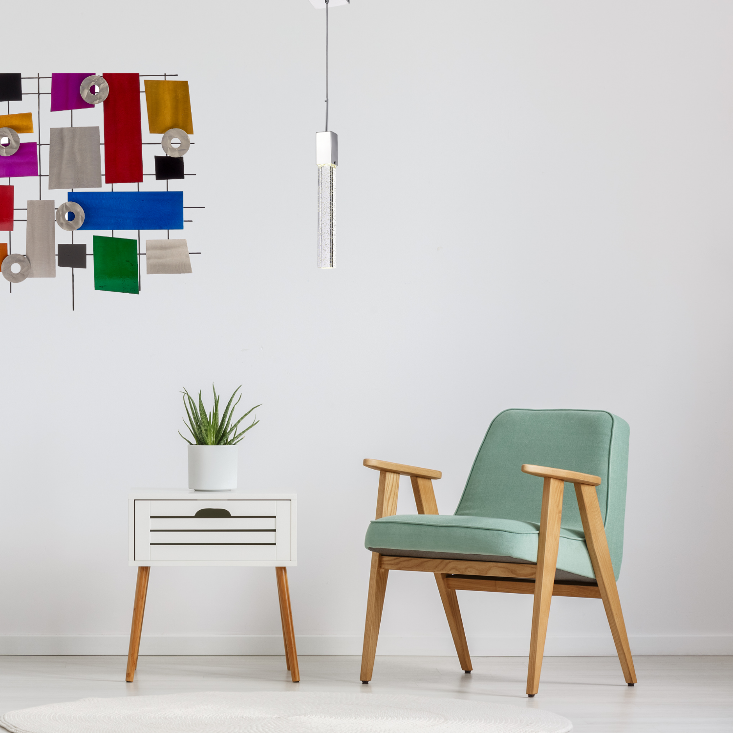 Rectangular Crystal Pendant // XL 1 light - Disselt Designs