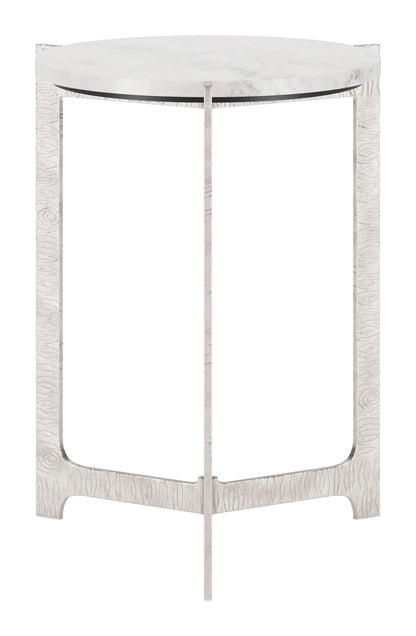 Barmas Side Table White & Silver - Disselt Designs