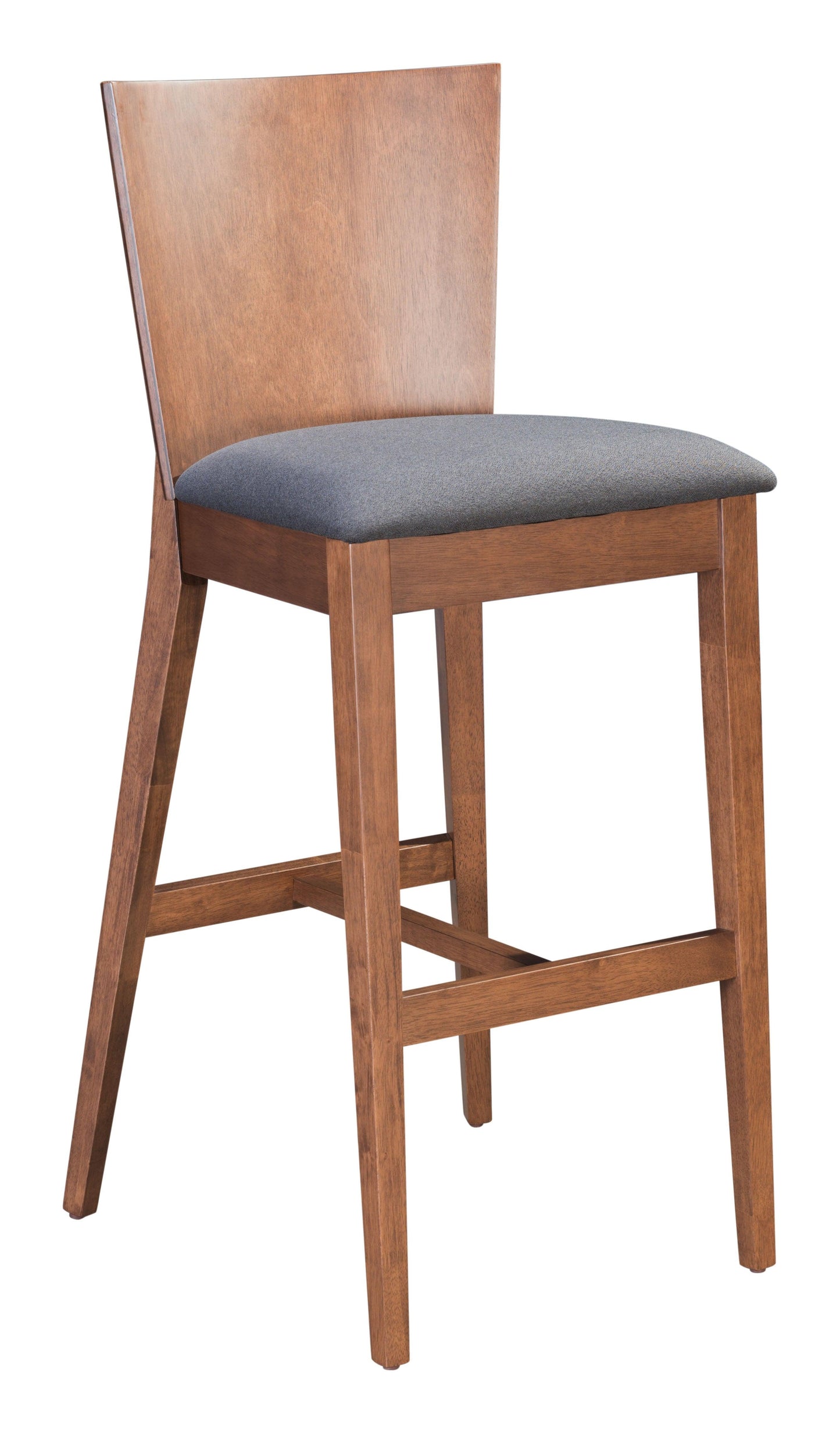 Ambrose Barstool (Set of 2) Walnut & Dark Gray - Disselt Designs