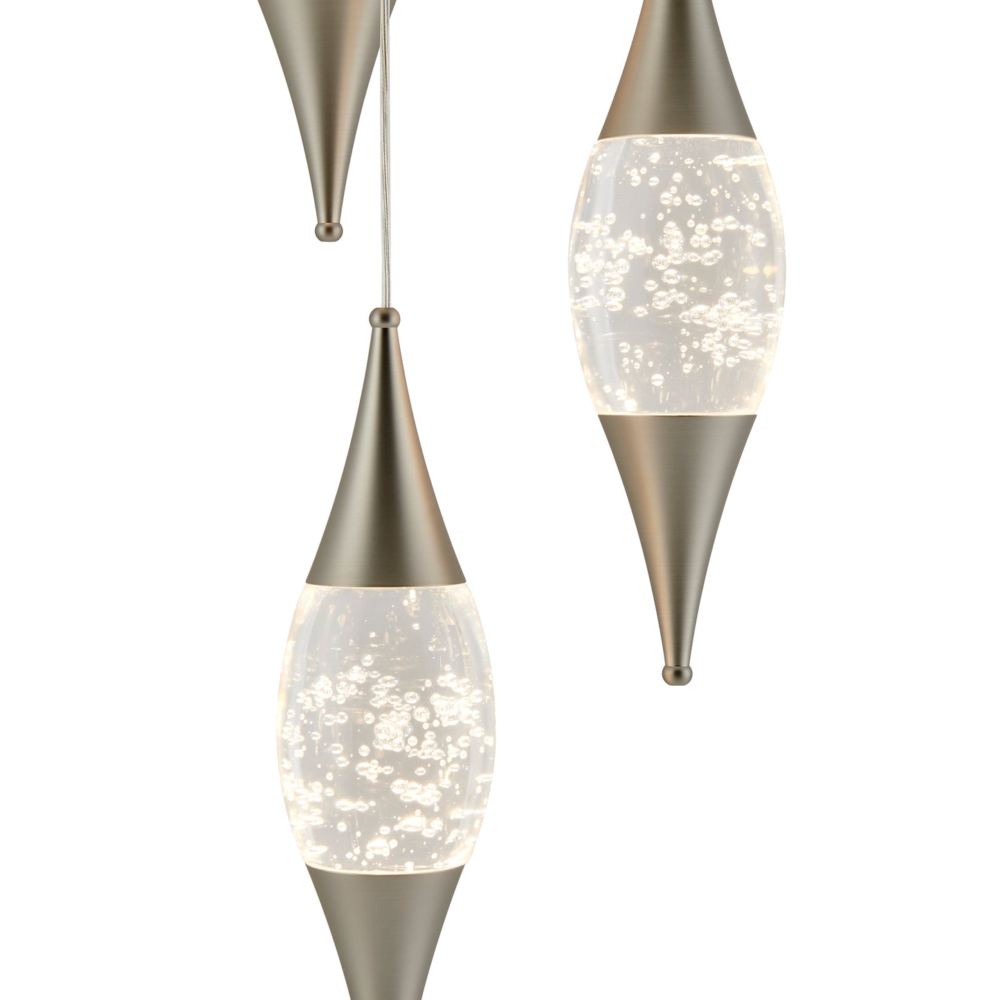 Shinny Teardrops Round Chandelier // Matte Nickel - Disselt Designs