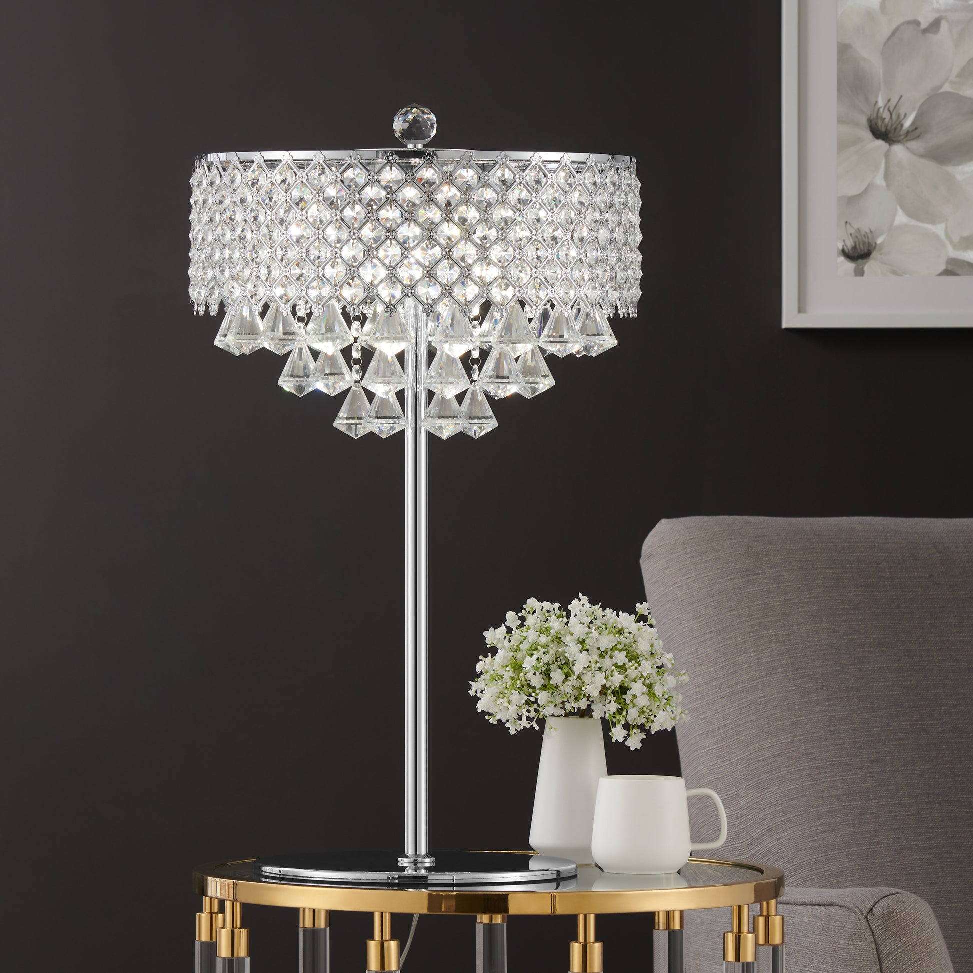 Grand 6 LED Light Table Lamp // Chrome - Disselt Designs