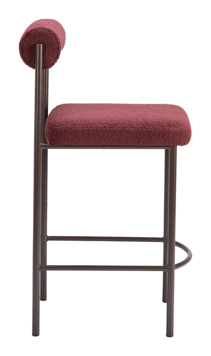 Livorno Counter Stool (Set of 2) Red & Bronze - Disselt Designs