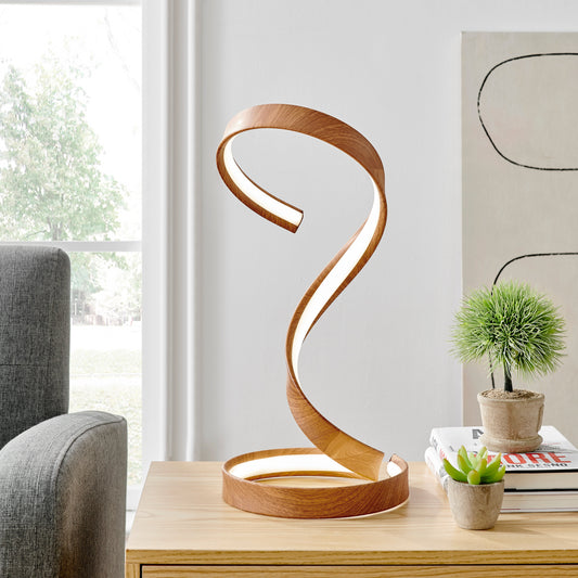 Hamburg Light Wood Table Lamp // LED Strip & Dimmable Switch - Disselt Designs