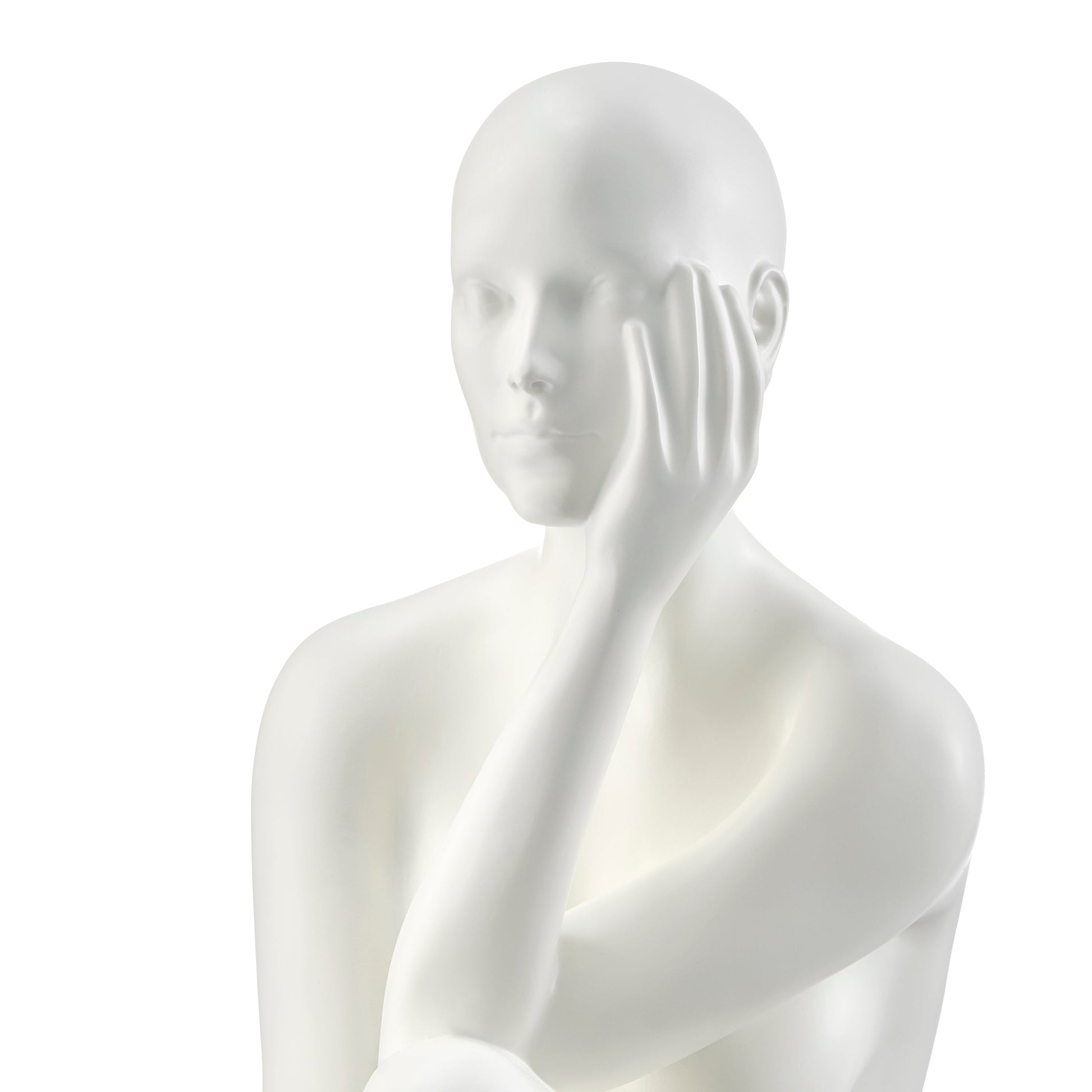 Antoinette Doll Sculpture // Matte White with Black Base - Disselt Designs