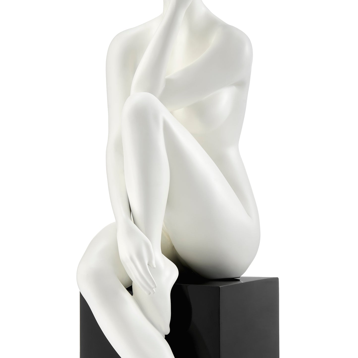Antoinette Doll Sculpture // Matte White with Black Base - Disselt Designs