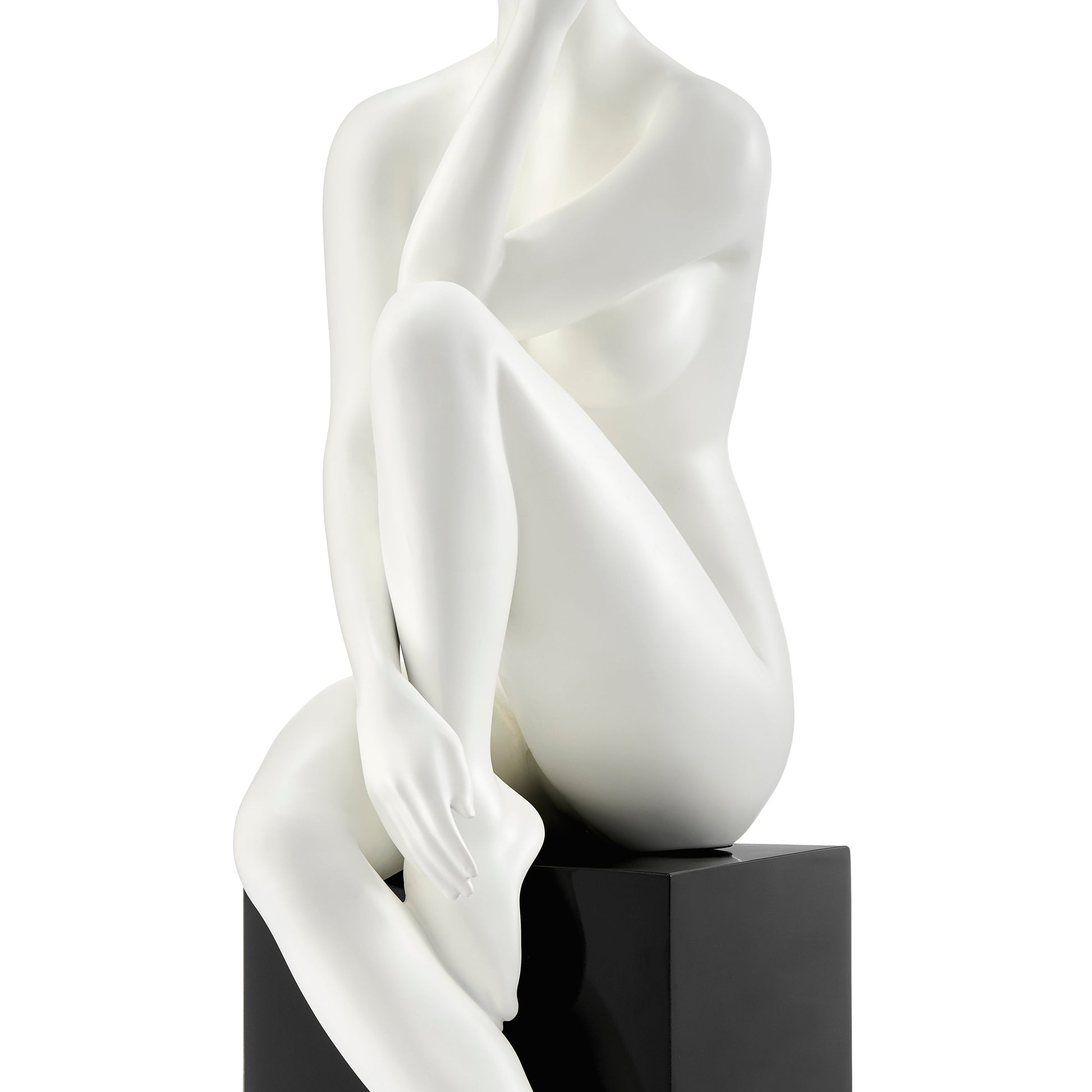 Antoinette Doll Sculpture // Matte White with Black Base - Disselt Designs