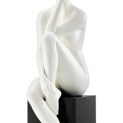 Antoinette Doll Sculpture // Matte White with Black Base - Disselt Designs