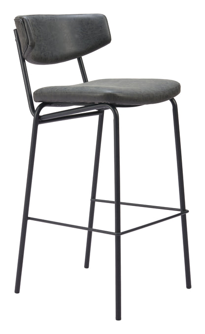 Charon Barstool (Set of 2) Vintage Black - Disselt Designs