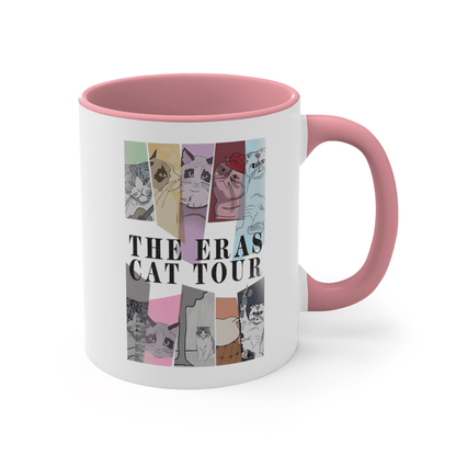 Taylor The Eras Cat Tour for Swiftie fans Gift-Accent Coffee Mug, 11oz - Disselt Designs