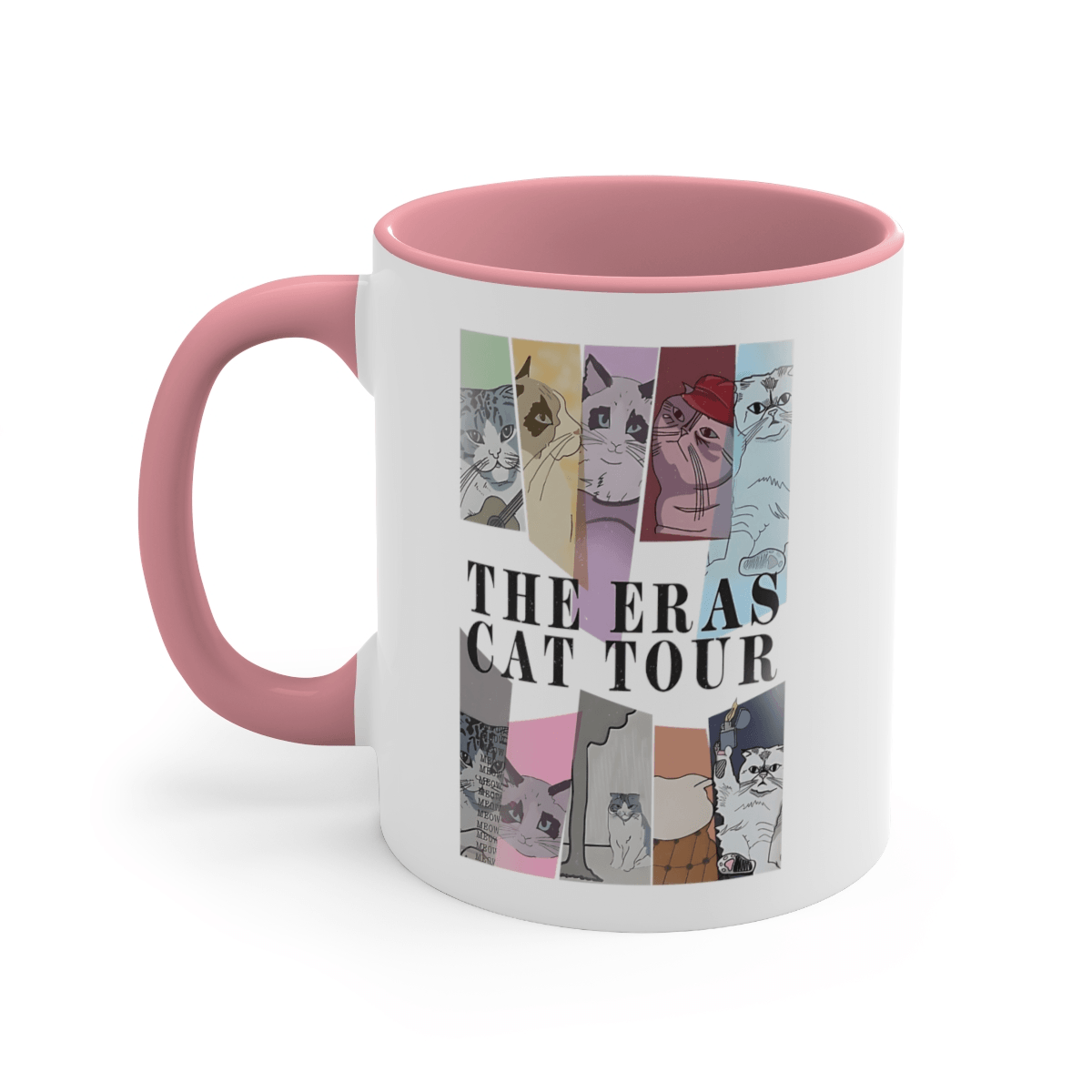 Taylor The Eras Cat Tour for Swiftie fans Gift-Accent Coffee Mug, 11oz - Disselt Designs