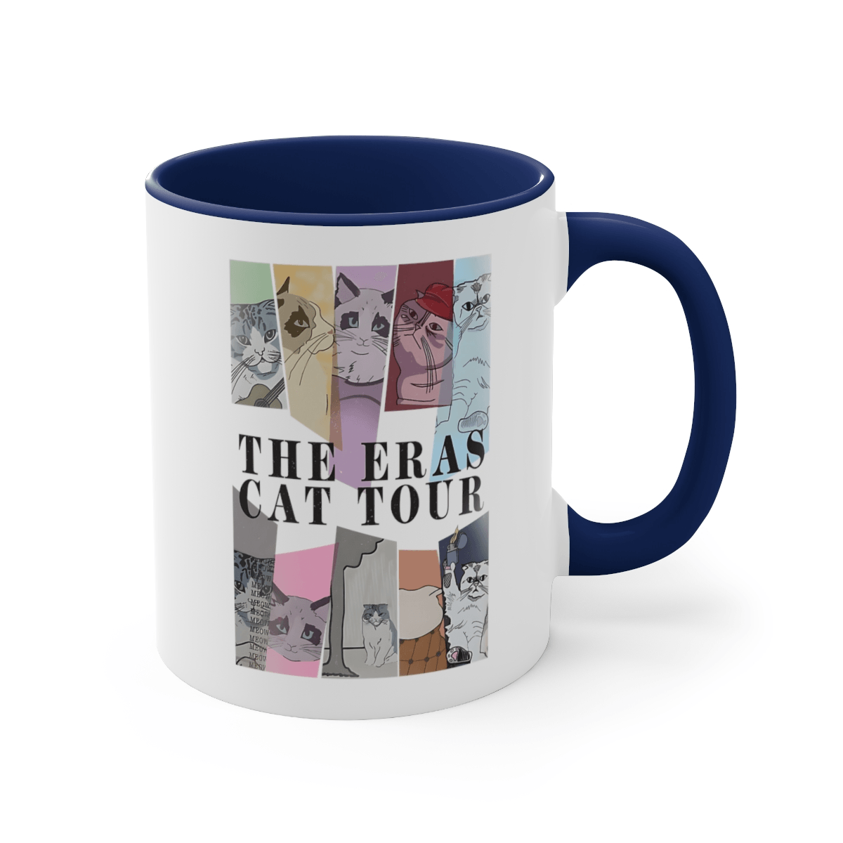 Taylor The Eras Cat Tour for Swiftie fans Gift-Accent Coffee Mug, 11oz - Disselt Designs