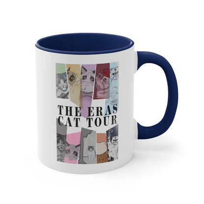 Taylor The Eras Cat Tour for Swiftie fans Gift-Accent Coffee Mug, 11oz - Disselt Designs