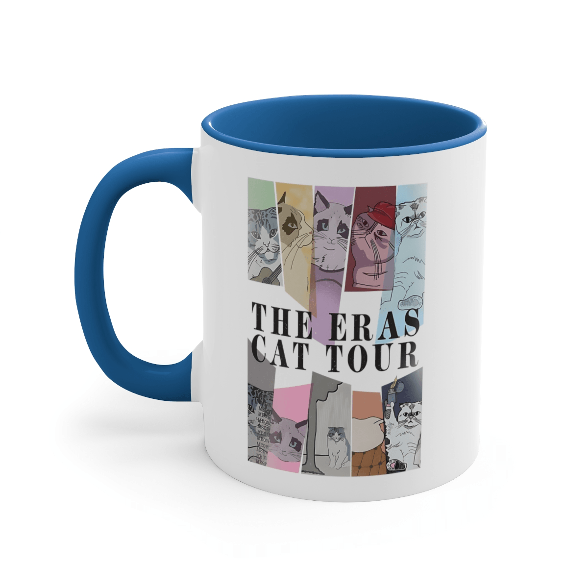 Taylor The Eras Cat Tour for Swiftie fans Gift-Accent Coffee Mug, 11oz - Disselt Designs