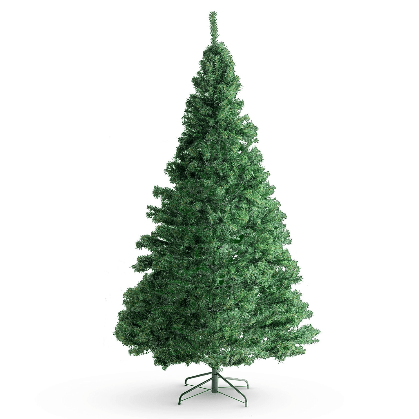 GREEN 7.5 | Christmas Tree, 7.5ft Prelit Artificial Xmas Tree, Full Holiday Decor Tree with 550 Multi-Color LED Lights, 1346 Branch Tips, Metal Base - Disselt Designs