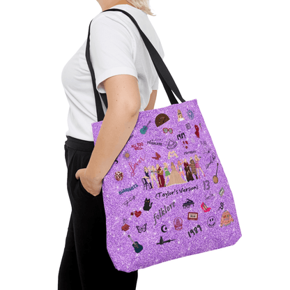 Taylor's Version Purple Glitter Tote Bag for Swiftie - Disselt Designs