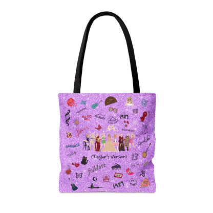 Taylor's Version Purple Glitter Tote Bag for Swiftie - Disselt Designs