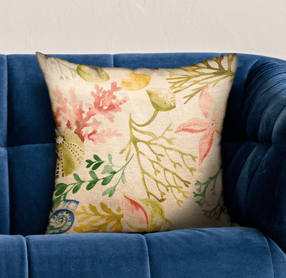 UNDER THE SEA | Multi Floral Luxury Throw Pillow - Disselt Designs