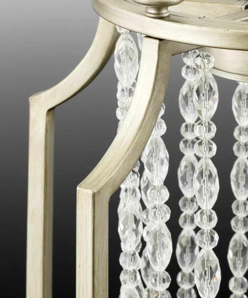Desiree 6-Light 18"w Pendant Foyer Hanging Light Fixture Silver Ridge Grey Finish by Progress