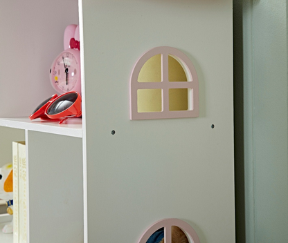 KIDS DOLLHOUSE | Kids Dollhouse Bookshelf - Pink Doll House