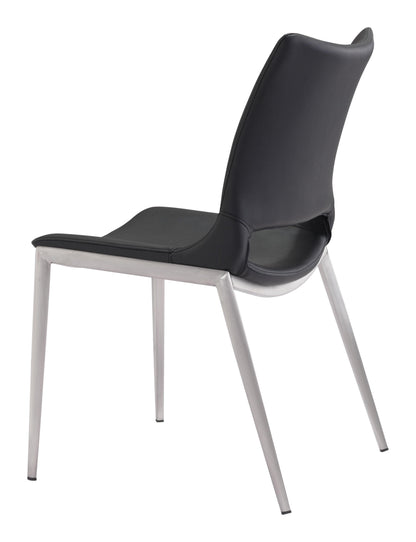 Ace Dining Chair (Set of 2) Black & Silver - Disselt Designs