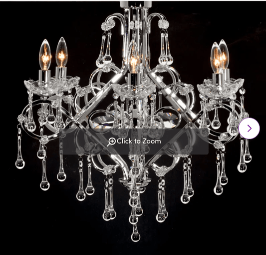 SORLEONA SILVER | Silver Iron and Crystal Chandelier - Disselt Designs