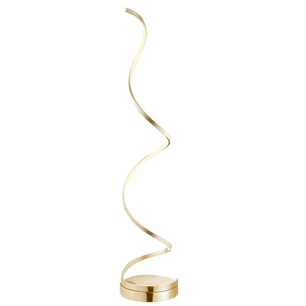 Modern Spiral LED 61" Floor Lamp // Gold - Disselt Designs
