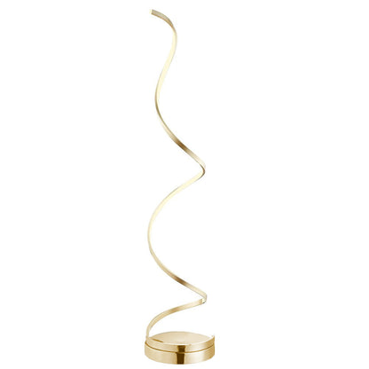 Modern Spiral LED 61" Floor Lamp // Gold - Disselt Designs