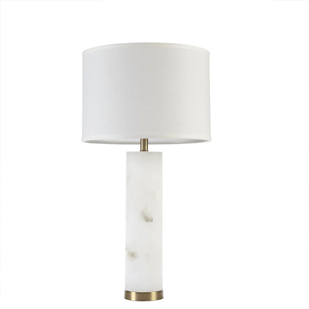 PRAGUE | Alabaster and Gold Metal Base Table Lamp - Disselt Designs