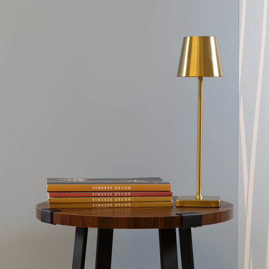 Beam Column Rechargeable Table Lamp // Gold - Disselt Designs