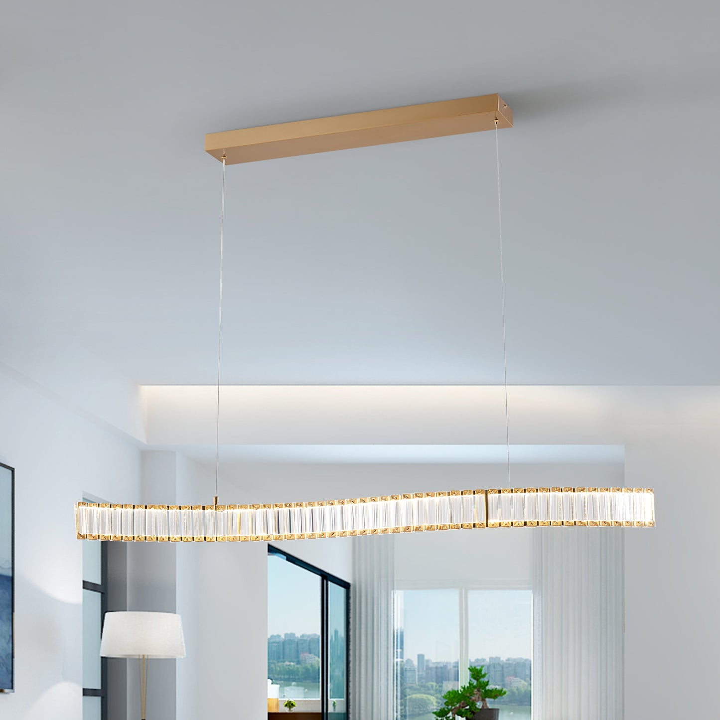 Alexandria Crystal Chandelier // Brushed Gold - Disselt Designs