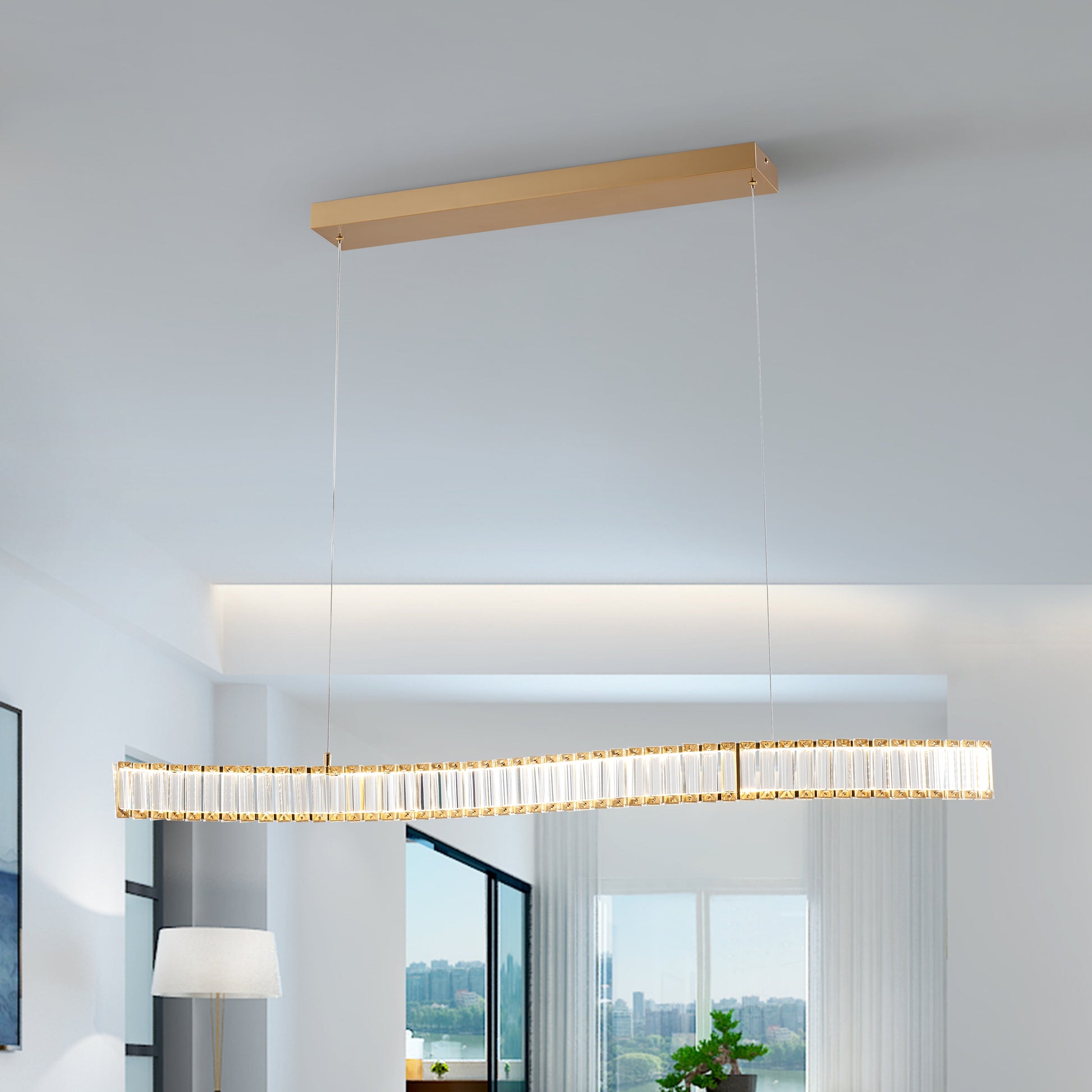 Alexandria Crystal Chandelier // Brushed Gold - Disselt Designs