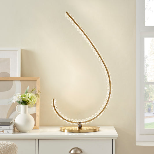 Grace Crystal 16W Table Lamp // Touch & Dimmable (L Gold) - Disselt Designs