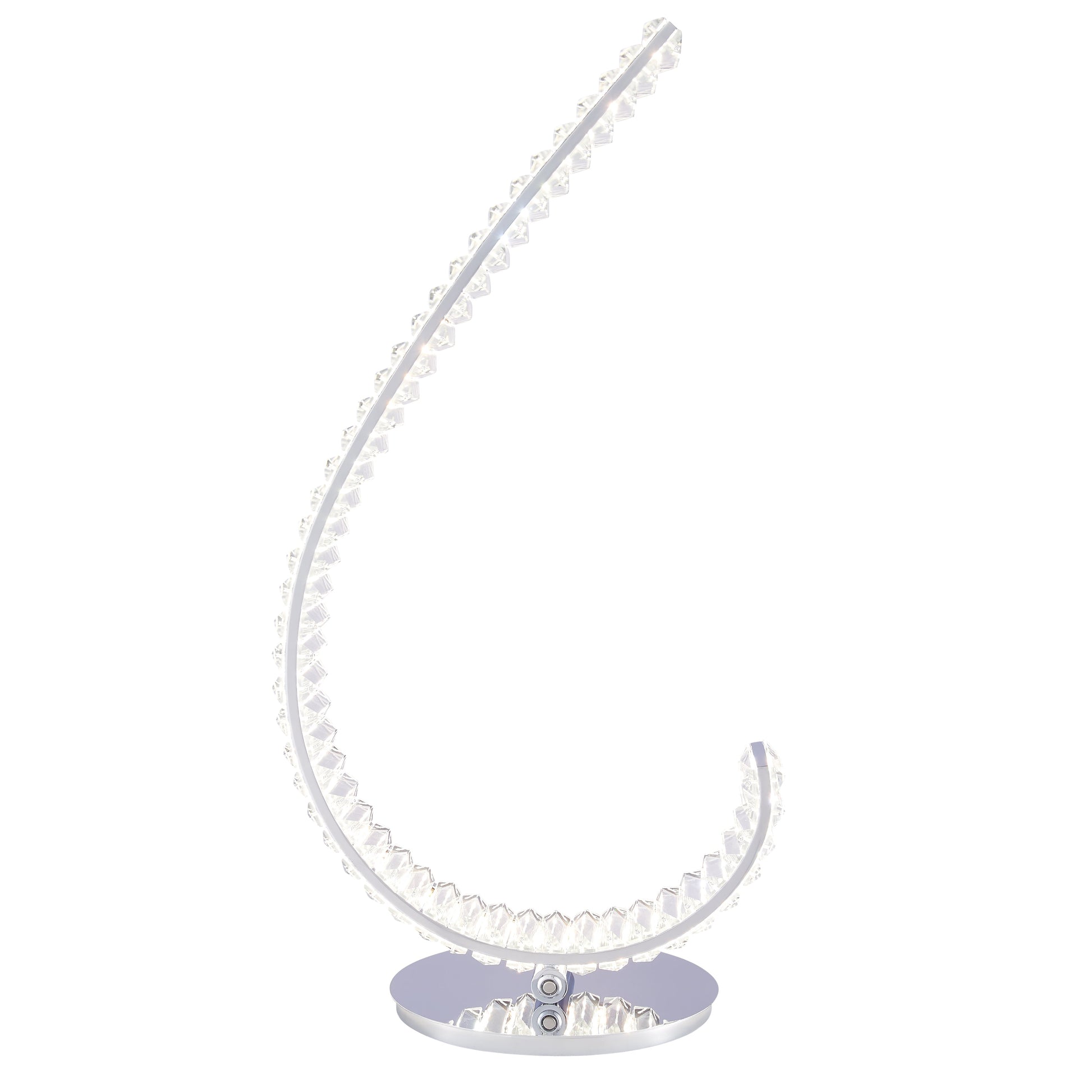 Grace Crystal 16W Table Lamp // Touch & Dimmable (R Chrome) - Disselt Designs