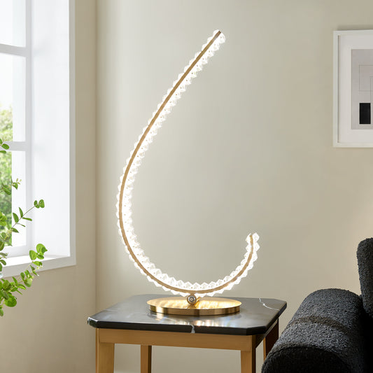 Grace Crystal 16W Table Lamp // Touch & Dimmable (R Gold) - Disselt Designs