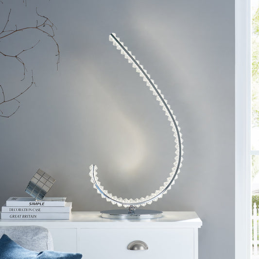 Grace Crystal 16W Table Lamp // Touch & Dimmable (L Chrome) - Disselt Designs