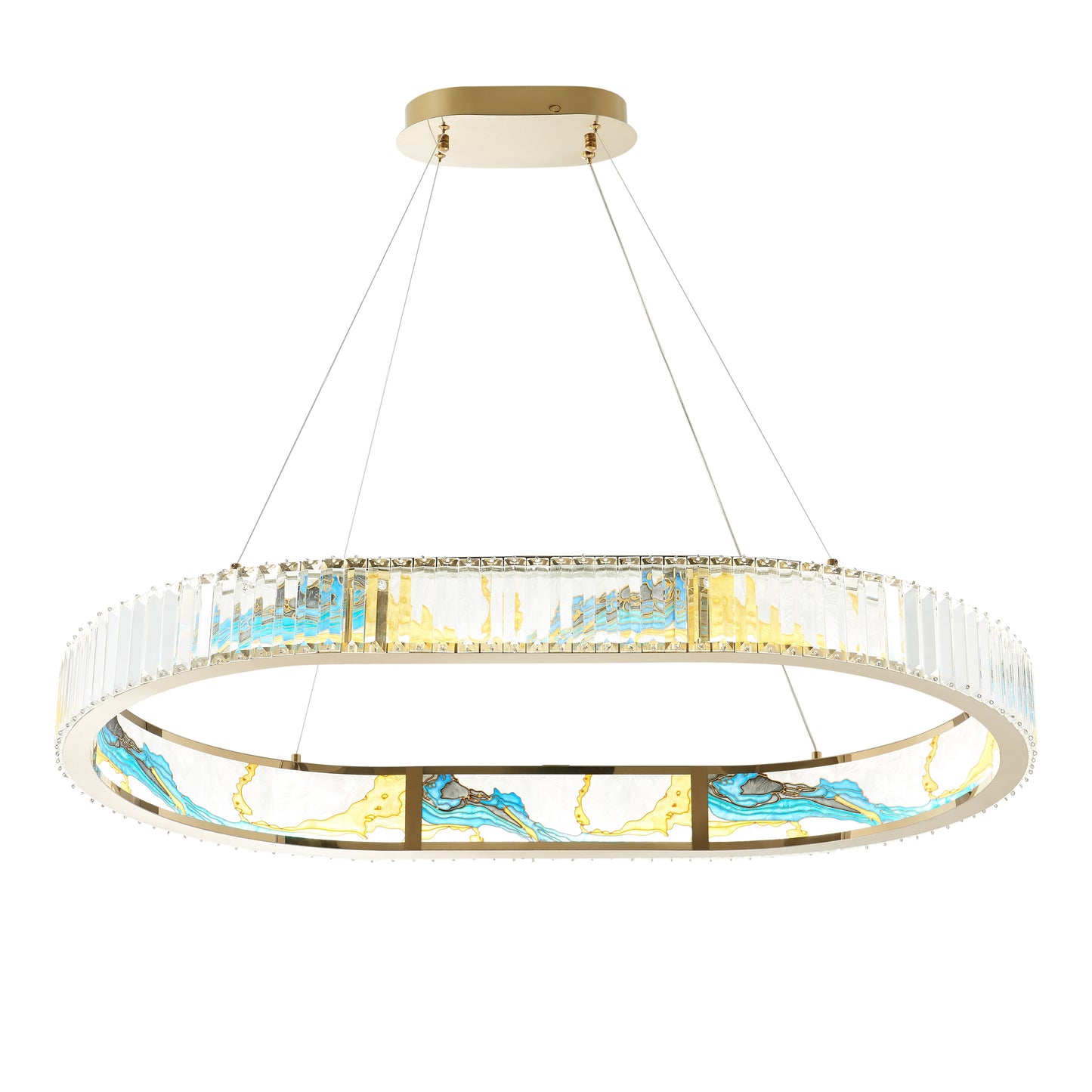Boeseman's Colorful Chandelier // 1 Tier, Squoval - Disselt Designs