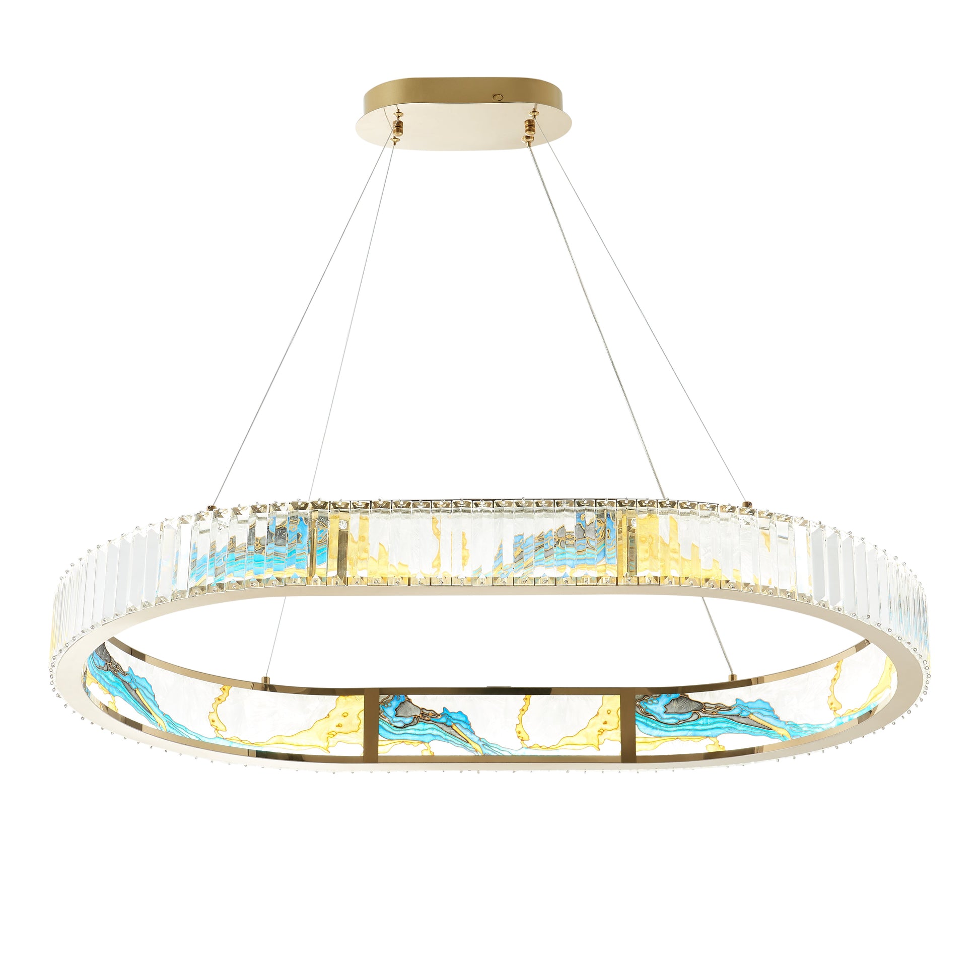 Boeseman's Colorful Chandelier // 1 Tier, Squoval - Disselt Designs