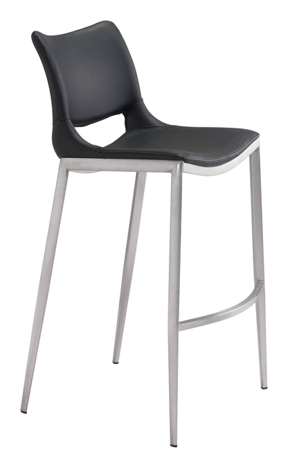 Ace Barstool (Set of 2) Black & Silver - Disselt Designs