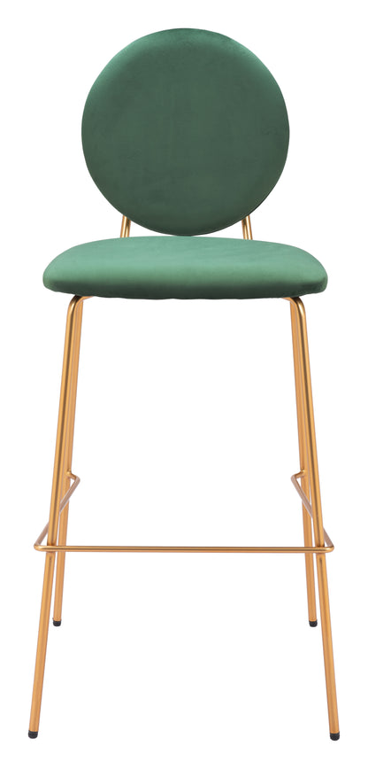 Odessa Barstool (Set of 2) Green & Gold - Disselt Designs