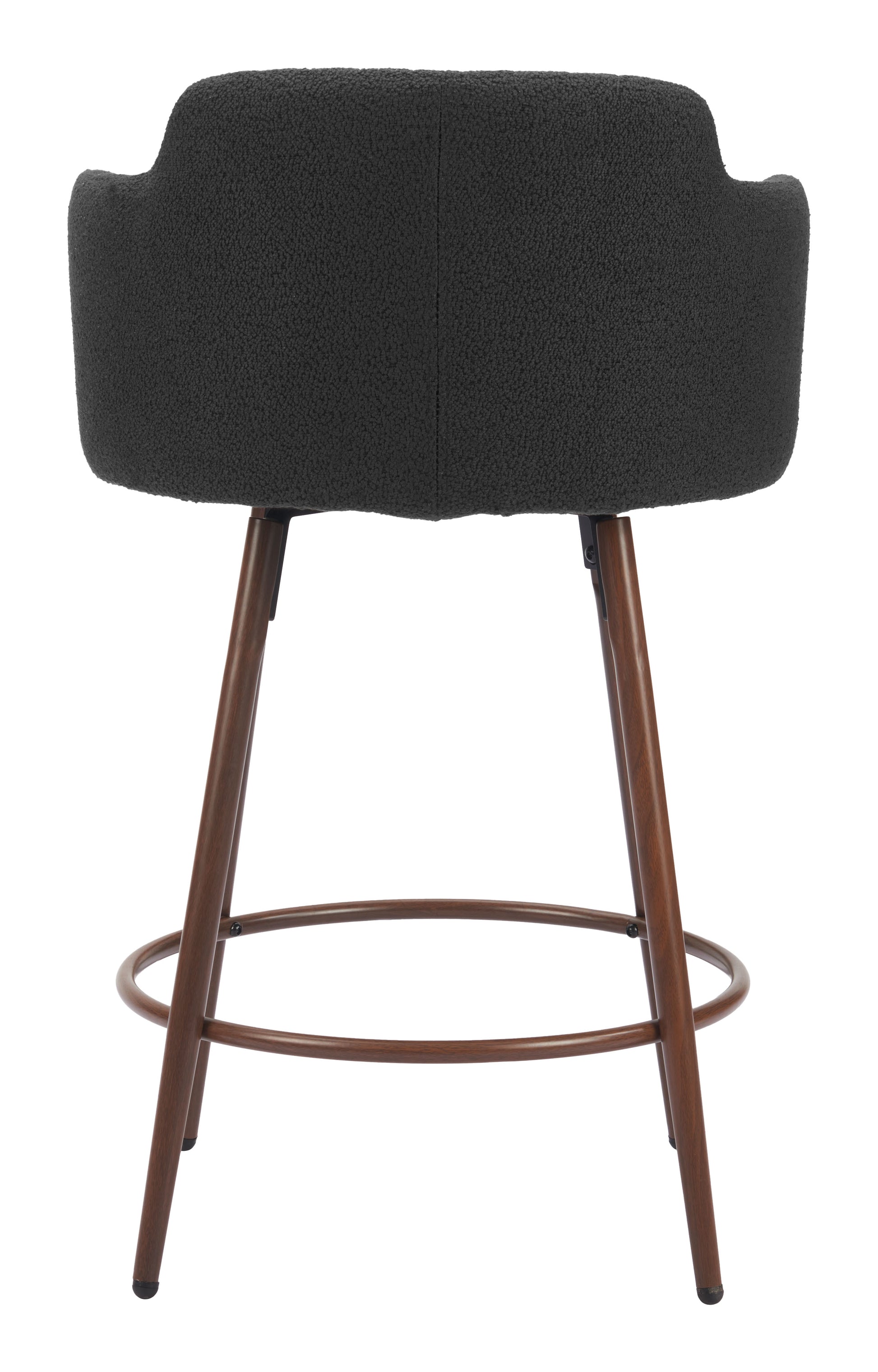 Kono Swivel Counter Stool (Set of 2) Black & Walnut - Disselt Designs