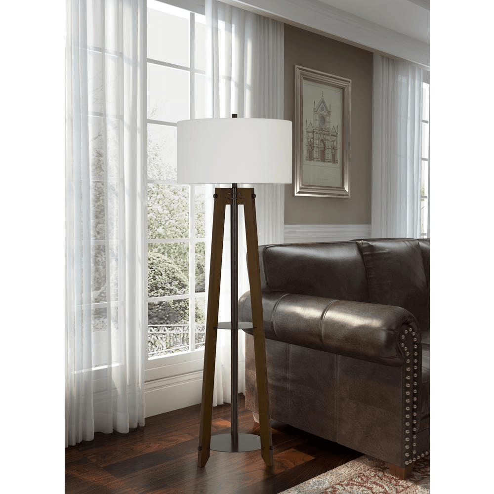 BILZEN | 3 Way Ash Wood Tripod Walnut Wood Floor Lamp - Disselt Designs