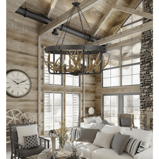 ANGELO | Rustic Metal Antler Chandelier - Disselt Designs