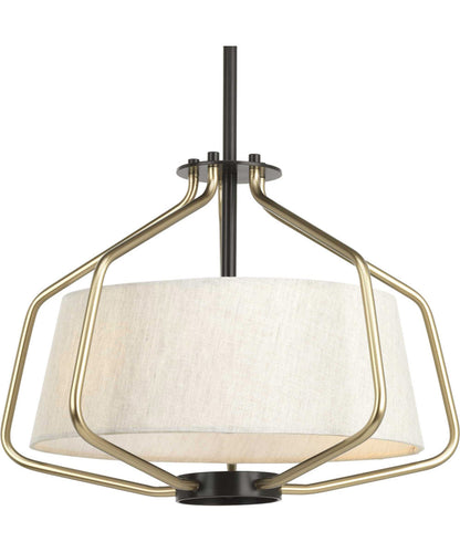 Hangar 2-Light 16"w Semi-Flush Mount/Pendant Convertible Light Fixture Antique Bronze by Progress