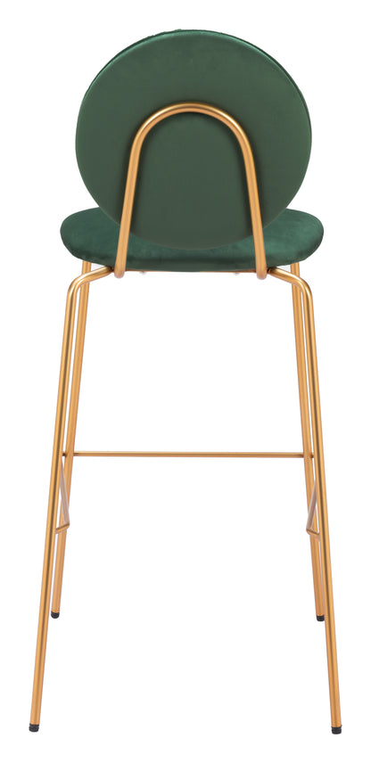 Odessa Barstool (Set of 2) Green & Gold - Disselt Designs