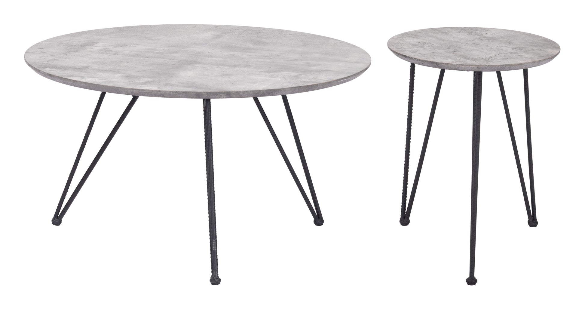 Kerris Coffee Table Set (2-Piece) Gray & Black - Disselt Designs