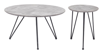 Kerris Coffee Table Set (2-Piece) Gray & Black - Disselt Designs