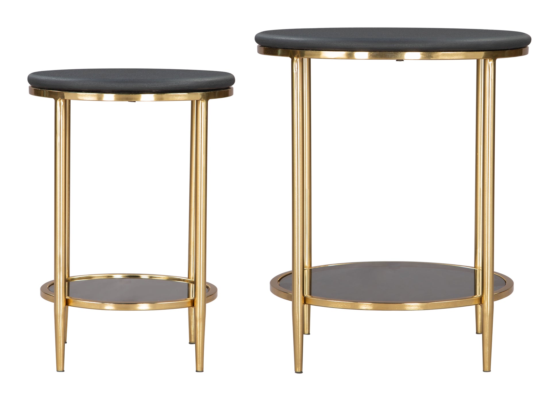 Koper Coffee Table Set (2-Piece) Black - Disselt Designs