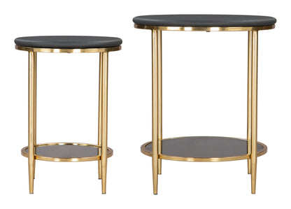 Koper Coffee Table Set (2-Piece) Black - Disselt Designs