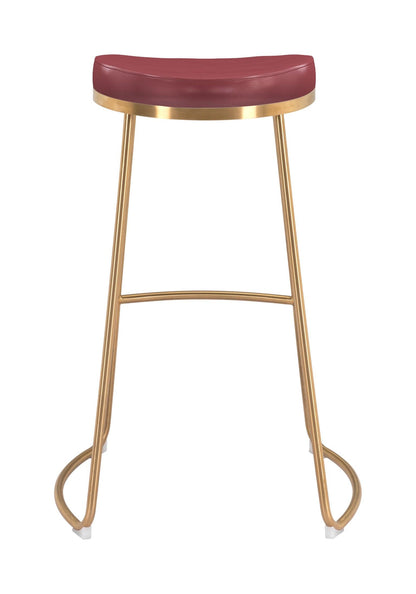 Bree Barstool (Set of 2) Burgundy & Gold - Disselt Designs