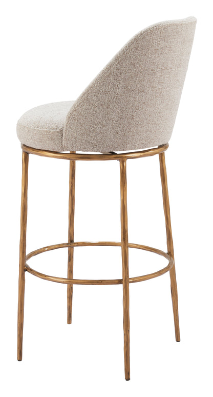 Nordhavn Swivel Barstool Beige & Gold - Disselt Designs
